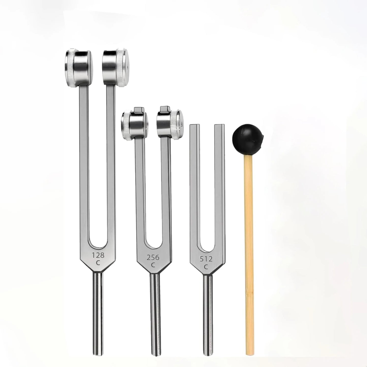 Chakra Tuning Forks Set β 128Hz, 256Hz, 512Hz Weighted Forks for Vibrational Therapy & Stress Relief